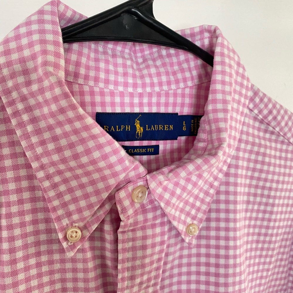 Men’s Ralph Lauren gingham shirt, size large